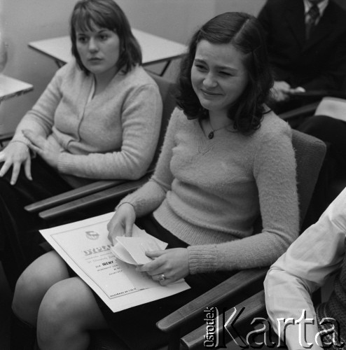 1975, Warszawa, Polska.
VI Ogólnopolska Olimpiada Języka Rosyjskiego  województwa warszawskiego.
Fot. Romuald Broniarek, zbiory Ośrodka KARTA