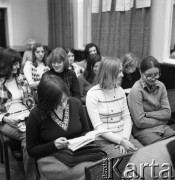 1975, Warszawa, Polska.
Eliminacje Stołeczne VI Olimpiady Języka Rosyjskiego.
Fot. Romuald Broniarek, zbiory Ośrodka KARTA