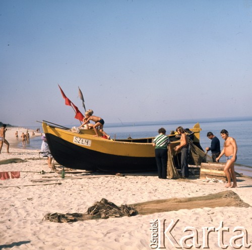 1975, Sztutowo, Polska.
Rybacy.
Fot. Romuald Broniarek, zbiory Ośrodka KARTA