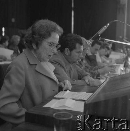 1978, Warszawa, Polska.
XIII Konferencja Sprawozdawczo-Wyborcza TPPR Stołecznego Województwa Warszawskiego. Felicja Fornalska - działaczka Komunistycznej Partii Polski i członkini PZPR.
Fot. Romuald Broniarek, zbiory Ośrodka KARTA