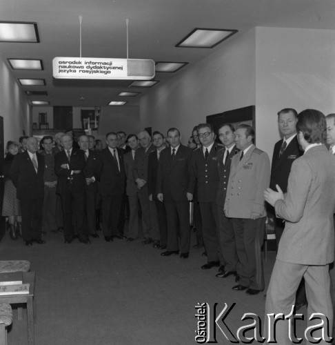 1981, Warszawa, Polska.
Delegacja z Moskwy w Domu Przyjaźni Towarzystwa Przyjaźni Polsko-Radzieckiej przy ulicy Marszałkowskiej 115.
Fot. Romuald Broniarek, zbiory Ośrodka KARTA

