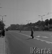 1981, Warszawa, Polska.
Strajk Miejskich Zakładów Komunikacyjnych na ulicy Marszałkowskiej.
Fot. Romuald Broniarek, zbiory ośrodka KARTA