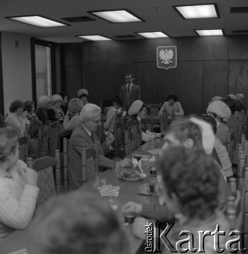 1983, Warszawa, Polska.
Spotkanie działaczy wiejskich klubów Robotniczej Spółdzielni Wydawniczej 