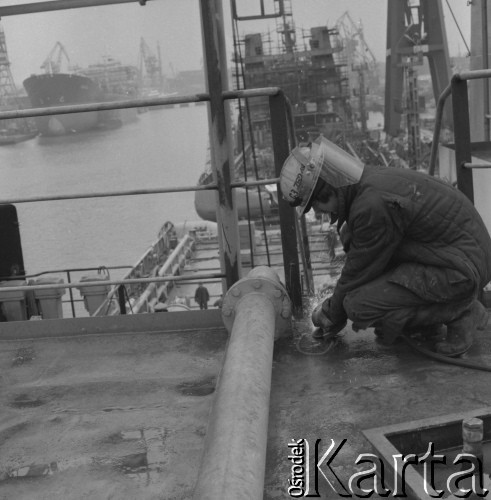 1983, Gdańsk, Polska.
Stocznia Gdańska im. Lenina.
Fot. Romuald Broniarek, zbiory Ośrodka KARTA