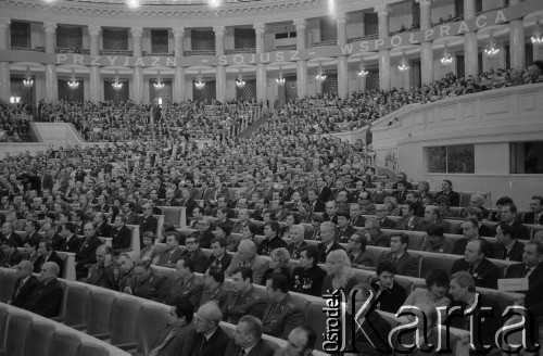 1983, Warszawa, Polska.
XI Zjazd Towarzystwa Przyjaźni Polsko-Radzieckiej w Sali Kongresowej.
Fot. Romuald Broniarek, zbiory Ośrodka KARTA