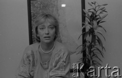 1985, Polska.
Aktorka Ewa Szykulska.
Fot. Romuald Broniarek, zbiory Ośrodka KARTA