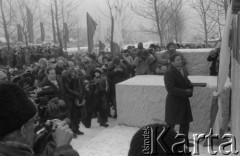 1987, Kraków, Polska.
Odsłonięcie pomnika marszałka Iwana Koniewa autorstwa Antoniego Hajdeckiego.
Fot. Romuald Broniarek, zbiory Ośrodka KARTA