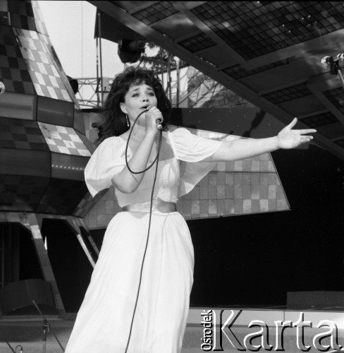 Czerwiec 1985, Zielona Góra, Polska.
Występ na XXI Festiwalu Piosenki Radzieckiej.
Fot. Romuald Broniarek, zbiory Ośrodka KARTA