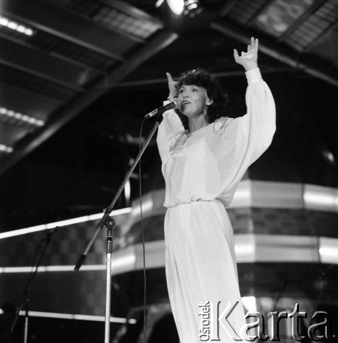 Czerwiec 1985, Zielona Góra, Polska.
Występ na XXI Festiwalu Piosenki Radzieckiej.
Fot. Romuald Broniarek, zbiory Ośrodka KARTA