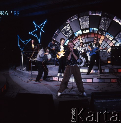 1989, Zielona Góra, Polska.
Występ zespołu na XXV Festiwalu Piosenki Radzieckiej. 
Fot. Romuald Broniarek, zbiory Ośrodka KARTA