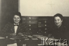 1942-1943, Teheran, Persja (Iran).
Pracownicy Centralnego Biura Ewidencji, na zdjęciu od lewej: Irena Baniewska i Zofia Kolasińska.
Fot. NN, zbiory Ośrodka KARTA, album Konstantego Rdułtowskiego udostępniła Teresa Koziorowska.
 
