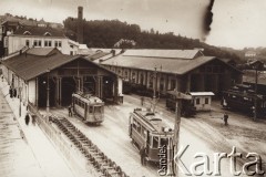 1900-1914 (?), Lwów, Austro-Węgry.
 Zajezdnia tramwajowa przy ulicy Pełczyńskiego.
 Fot. NN, zbiory Ośrodka KARTA, udostępnił Jurij Karpenczuk
   
