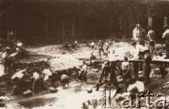 Przed 1914, brak miejsca, Austro-Węgry.
 Skauci budujący most na górskim strumieniu.
 Fot. NN, zbiory Ośrodka KARTA, udostępnił Jurij Karpenczuk
   
