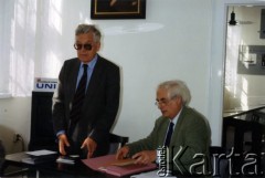 3.10.1995, Gdańsk, Polska.
Z lewej Zdzisław Najder.
Fot. NN, kolekcja Zdzisława Najdera, zbiory Ośrodka KARTA.