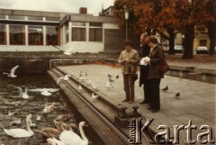 Lata 80., Hallstatt, Austria.
Zofia i Władysław Bartoszewscy w towarzystwie Haliny Najder karmią łabędzie. 
Fot. NN, kolekcja Zdzisława Najdera, zbiory Ośrodka KARTA.