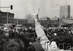 1.05.1982, Warszawa, Polska..
Stan wojenny - niezależna manifestacja zorganizowana przez podziemne struktury 