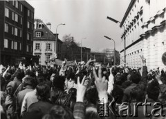 1.05.1982, Warszawa, Polska..
Stan wojenny - niezależna manifestacja zorganizowana przez podziemne struktury 