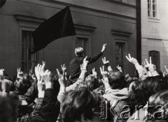 1.05.1982, Warszawa, Polska..
Stan wojenny - niezależna manifestacja zorganizowana przez podziemne struktury 