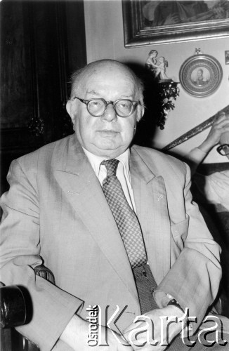 1978, Warszawa.
Spotkanie członków Komitetu Obrony Robotników w mieszkaniu prof. Edwarda Lipińskiego, Wacław Zawadzki.
Fot. Marcin Jabłoński, zbiory Ośrodka KARTA