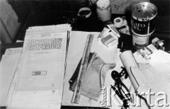 1978-1979, prawdopodobnie Konstancin k/Warszawy.
Konspiracyjna drukarnia Niezależnej Oficyny Wydawniczej NOWa, 