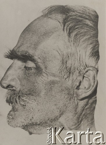 Po 12.05.1935, Polska.
Śmierć Marszałka Józefa Piłsudskiego - maska pośmiertna.
Fot. NN, zbiory Ośrodka KARTA, kolekcję zdjęć przekazał Marcin Jabłoński.