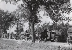 Wrzesień 1939, Polska.
Kolumna żołnierzy Wehrmachtu jadąca drogą.
Fot. NN, zbiory Ośrodka KARTA, udostępniła Halina Eysymont