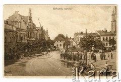 Lata 30-te, Bogumin, Zaolzie, Czechosłowacja.
Rynek.
Fot. NN, zbiory Ośrodka KARTA, kolekcja Władysława Owczarzego