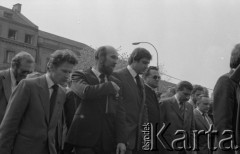 31.05.1981, Warszawa, Polska.
Pogrzeb Kardynała Stefana Wyszyńskiego - członkowie delegacji NSZZ 