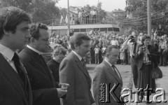 31.05.1981, Warszawa, Polska.
Pogrzeb Kardynała Stefana Wyszyńskiego - członkowie delegacji NSZZ 