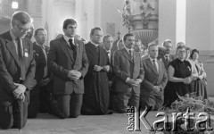 31.05.1981, Warszawa, Polska.
Pogrzeb Kardynała Stefana Wyszyńskiego - członkowie delegacji NSZZ 