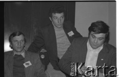 marzec 1981, Bydgoszcz, Polska.
Na zdjęciu od lewej Roman Bartoszcze, Marek Pasturczak, Krzysztof Gotowski.
Fot. NN, zbiory Ośrodka KARTA/Independent Polish Agency (IPA), przekazał Józef Lebenbaum
