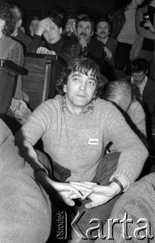 8.03.1981, Warszawa, Polska.
Obchody rocznicy Marca'68 na Uniwersytecie Warszawskim. Sesja naukowa w auli Audytorium Maximum Uniwersytetu Warszawskiego - słuchacze. Na pierwszym planie widoczny jest Mejer. 
Fot. Andrzej Friszke, zbiory Ośrodka KARTA/Independent Polish Agency (IPA) przekazał Józef Lebenbaum
