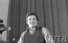 8.03.1981, Warszawa, Polska.
Zbigniew Bujak podczas obchodów rocznicy Marca'68 na Uniwersytecie Warszawskim. Sesja naukowa w auli Audytorium Maximum Uniwersytetu Warszawskiego.  
Fot. Andrzej Friszke, zbiory Ośrodka KARTA/Independent Polish Agency (IPA) przekazał Józef Lebenbaum