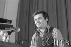 8.03.1981, Warszawa, Polska.
Zbigniew Bujak podczas obchodów rocznicy Marca'68 na Uniwersytecie Warszawskim. Sesja naukowa w auli Audytorium Maximum Uniwersytetu Warszawskiego.  
Fot. Andrzej Friszke, zbiory Ośrodka KARTA/Independent Polish Agency (IPA) przekazał Józef Lebenbaum