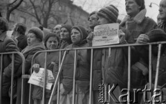 10.02.1981, Warszawa, Polska.
Manifestacja NSZZ 