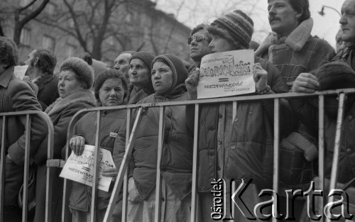 10.02.1981, Warszawa, Polska.
Manifestacja NSZZ 