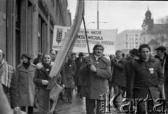 10.02.1981, Warszawa, Polska.
Manifestacja NSZZ 