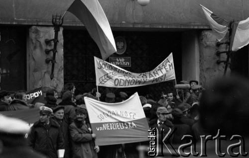 10.02.1981, Warszawa, Polska.
Manifestacja NSZZ 