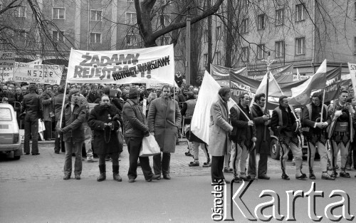 10.02.1981, Warszawa, Polska.
Manifestacja NSZZ 