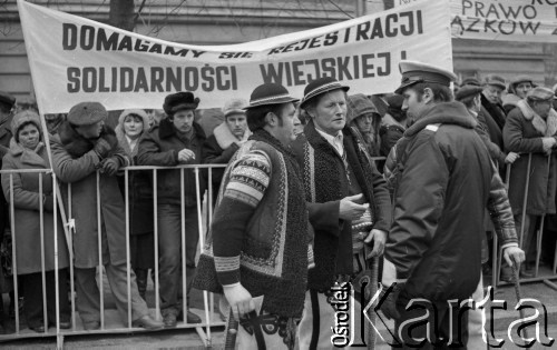 10.02.1981, Warszawa, Polska.
Manifestacja NSZZ 