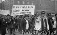 10.02.1981, Warszawa, Polska.
Manifestacja NSZZ 