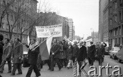 10.02.1981, Warszawa, Polska.
Manifestacja NSZZR 