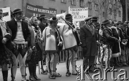 10.02.1981, Warszawa, Polska.
Manifestacja NSZZR 