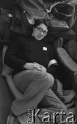 6.01.1981, Ustrzyki Dolne, Polska.
Strajk okupacyjny w Urzędzie Miasta i Gminy. Na zdjęciu Jarosław Karubin z Czarnej.
Fot. Ścibor Rylski Independent Polish Agency (IPA) , przekazał Józef Lebenbaum