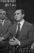 12.01.1981, Ustrzyki Dolne, Polska.
Rozmowy komisji rządowej ze strajkującymi rolnikami. Na zdjęciu prokurator Słabik z Leska.
Fot. Ścibor Rylski Independent Polish Agency (IPA) , przekazał Józef Lebenbaum