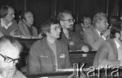 1981, Warszawa, Polska.
Uniwersytet Warszawski, spotkanie działaczy NSZZ 