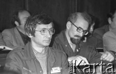1981, Warszawa, Polska.
Uniwersytet Warszawski, spotkanie działaczy NSZZ 