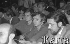 1981, Warszawa, Polska.
Uniwersytet Warszawski, spotkanie działaczy NSZZ 