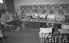 1981, Warszawa, Polska.
Spotkanie z dziennikarzami w siedzibie NSZZ 