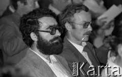 Czerwiec 1981, Warszawa, Polska.
I Walne Zebranie Delegatów NSZZ „Solidarność” Regionu Mazowsze w gmachu Politechniki Warszawskiej. Uczestnicy zgromadzenia, z prawej Bolesław Jagodziński.
Fot. NN, zbiory Ośrodka KARTA/Independent Polish Agency (IPA) przekazał Józef Lebenbaum